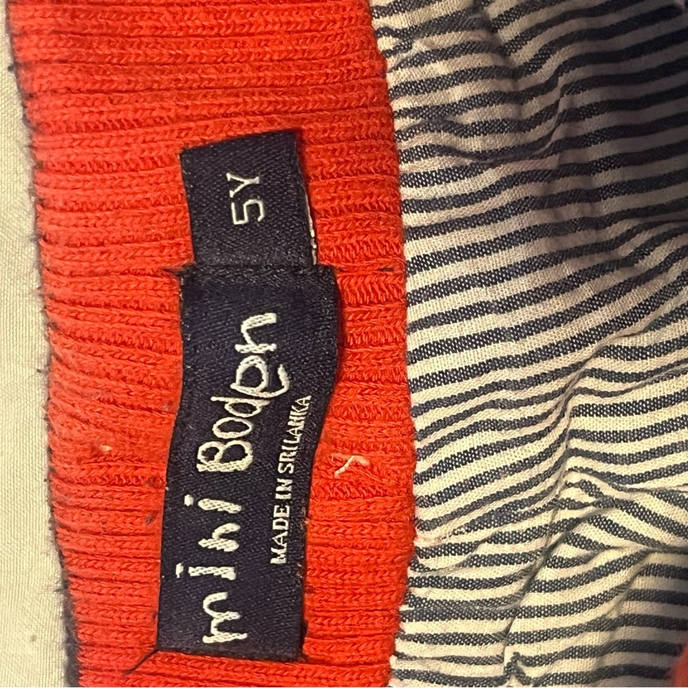 Mini Boden Red and Navy Striped Garment - Picture 3 of 6